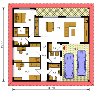 Floor plan of ground floor - BUNGALOW 214